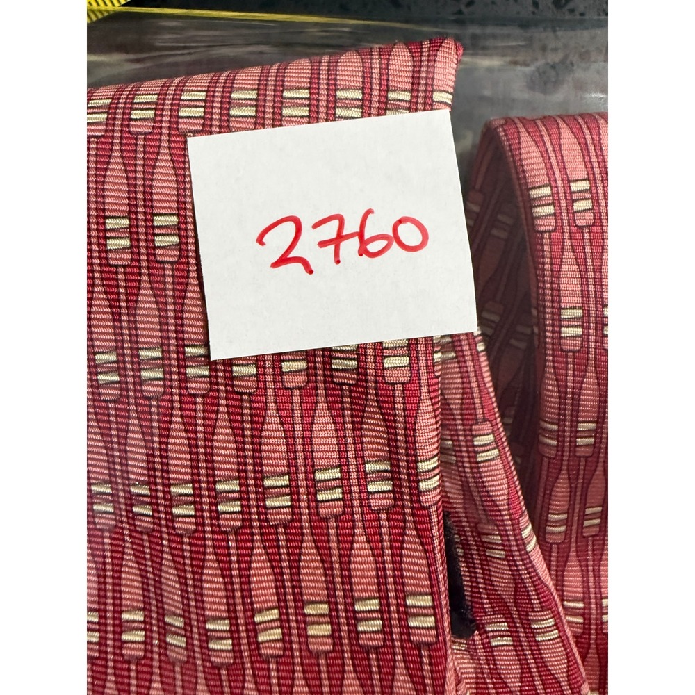 Gucci Mens Silk Tie Red Pink Nautical Oar Paddle Print Made in Italy - Picture 10 of 10